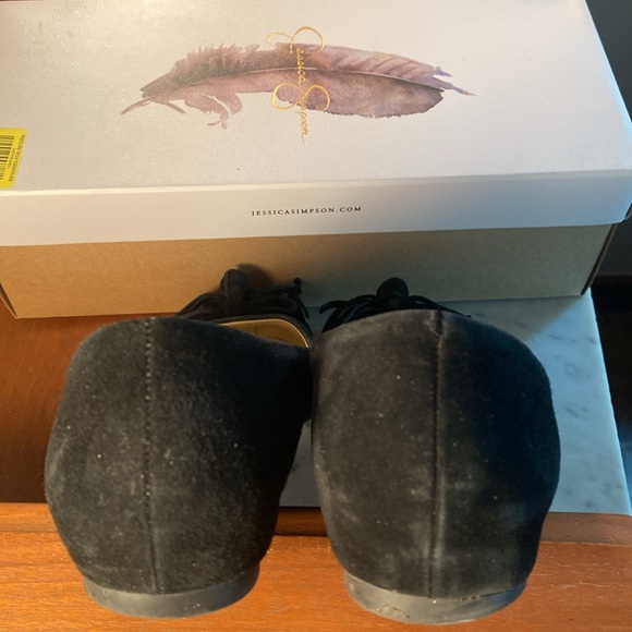 JESSICA SIMPSON "MADIAN" Black Suede Flats Size 6.5 - Picture 6 of 11